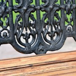 'The Serpent' Aged Black Cast Iron Gothic Two Seater Bench -Garden Supply Discount Store ornate black cast iron bench 9