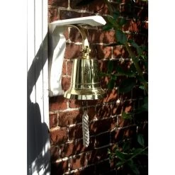 5" Brass Bell With Rope Lanyard 7 5" Brass Bell With Rope Lanyard -Garden Supply Discount Store outdoor brass bell with lanyard main