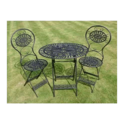 "Paignton" Black Table And Chairs Set -Garden Supply Discount Store paignton table and chairs black 2