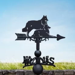 Pair Of Belgian "Tervuren" Shepherds Dog Weathervane -Garden Supply Discount Store pair of belgian shepherds dog weathervane 4