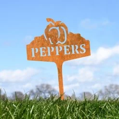 Rustic "Peppers" Vegetable Label -Garden Supply Discount Store peppers label rus 2