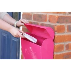 “Persian Summer” Bright Pink Contemporary Post Box -Garden Supply Discount Store persian summer bright pink contemporary post box 3
