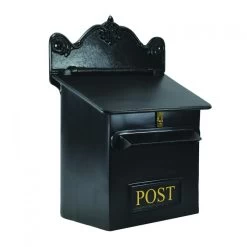 Personalised Black "Goldhay" Secure Post And Parcel Box