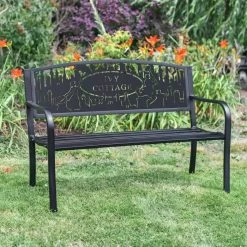Personalised Mary Poppins Iron & Steel Park Bench In Black -Garden Supply Discount Store personalised mary poppins iron steel park bench in black 3