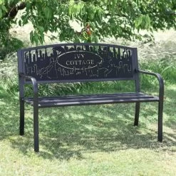 Personalised Mary Poppins Iron & Steel Park Bench In Black -Garden Supply Discount Store personalised mary poppins iron steel park bench in black 5