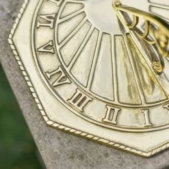 Polished Brass 'Copernicus' Sundial - 250mm -Garden Supply Discount Store polished brass copernicus sundial 250mm 1
