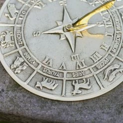 Polished Brass 'Horoscope' Sundial - 230mm -Garden Supply Discount Store polished brass horoscope sundial 230mm 2