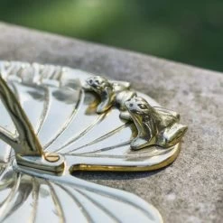 Polished Brass 'Lily Pad & Bullfrog' Sundial - 210mm 9 Polished Brass 'Lily Pad & Bullfrog' Sundial - 210mm -Garden Supply Discount Store polished brass lily pad bullfrog sundial 210mm 4