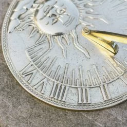 Polished Brass 'Sunburst' Sundial - 200mm -Garden Supply Discount Store polished brass sunburst sundial 200mm 1