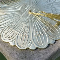 Polished Brass 'Sunflower' Sundial - 250mm -Garden Supply Discount Store polished brass sunflower sundial 250mm 1
