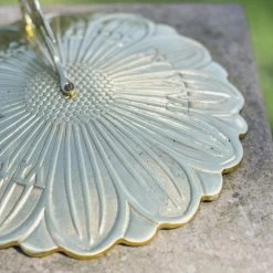 Polished Brass 'Sunflower' Sundial - 250mm -Garden Supply Discount Store polished brass sunflower sundial 250mm 2