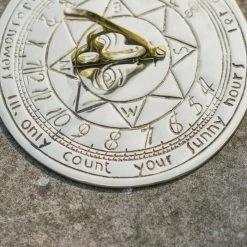 Polished Brass 'Sunny Hours' Sundial - 180mm -Garden Supply Discount Store polished brass sunny hours sundial 180mm 4