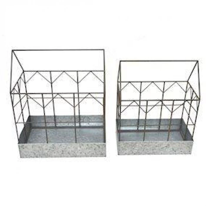 Rectangular Framed Vintage Garden Planters - Set Of 2