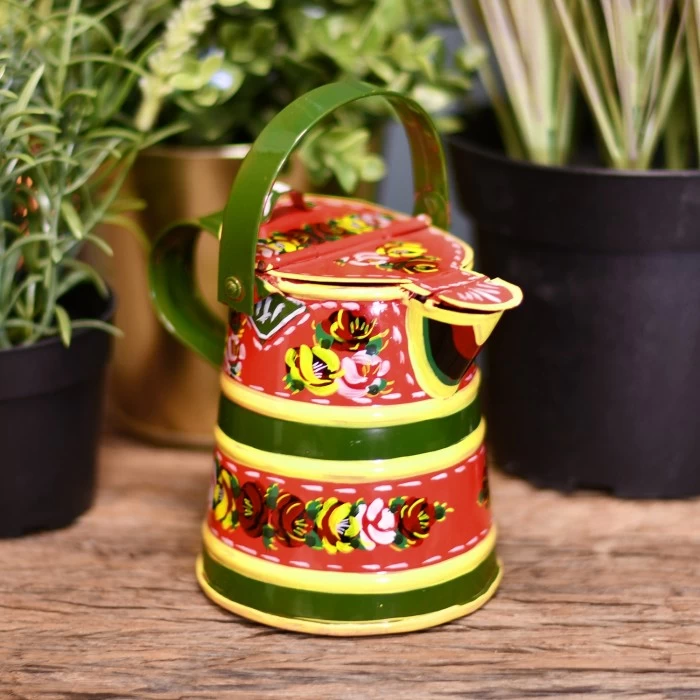 Traditional Red Hand Painted Watering Can - 1 Pint 3 Traditional Red Hand Painted Watering Can - 1 Pint