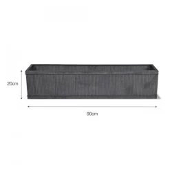 Ribbed Steel Window Trough Planter - 90cm -Garden Supply Discount Store ribbed steel window trough planter 3 3