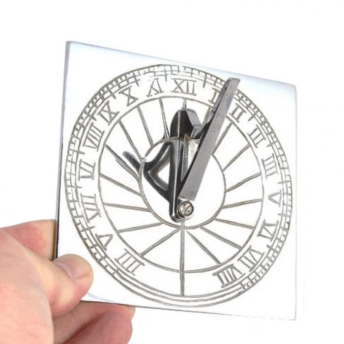 Bright Chrome 'Rising Sun' Sundial - 120mm - Image 7