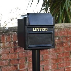 “Royal Farringdon” Black Post Box Complete With Stand -Garden Supply Discount Store royal farringdon black post box 2 1