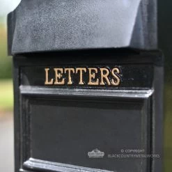 “Royal Farringdon” Black Post Box Complete With Stand -Garden Supply Discount Store royal farringdon black post box cast front