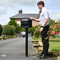 “Royal Farringdon” Black Post Box Complete With Stand -Garden Supply Discount Store royal farringdon black post box scale