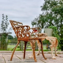 'The Embry' Rustic Cast Iron Heart Scrolled Garden Chair -Garden Supply Discount Store rus 3 2