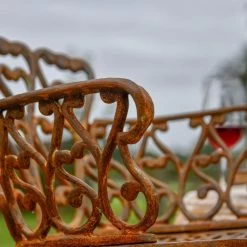 'The Embry' Rustic Cast Iron Heart Scrolled Garden Chair -Garden Supply Discount Store rus 5 2