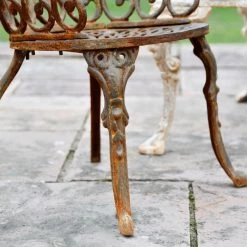 'The Embry' Rustic Cast Iron Heart Scrolled Garden Chair -Garden Supply Discount Store rus 9