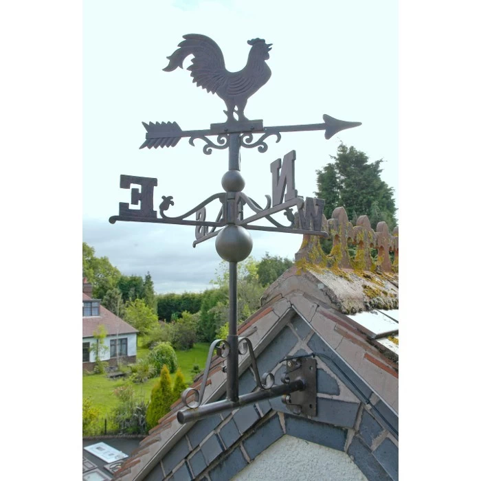 Standard Iron Rooster Weathervane In A Rustic Finish 3 Standard Iron Rooster Weathervane In A Rustic Finish