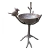 Rustic "Bird Sitting On Branch" Bird Bath & Feeder -Garden Supply Discount Store rustic bird on branch bird bath feeder