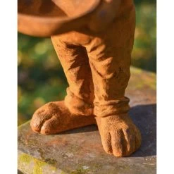 Rustic Cast Iron Rabbit Holding Bowl Sculpture & Bird Bath -Garden Supply Discount Store rustic cast iron rabbit holding bowl sculpture bird bath2