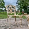'Alvera' Rustic Cream Cast Iron Victorian Chair