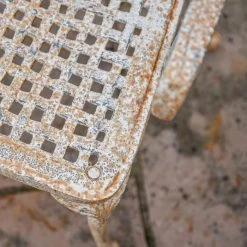 'Alvera' Rustic Cream Cast Iron Victorian Chair -Garden Supply Discount Store rustic cream cast iron victorian chair 6