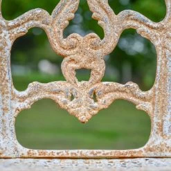 'Alvera' Rustic Cream Cast Iron Victorian Chair -Garden Supply Discount Store rustic cream cast iron victorian chair 7