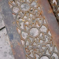 'The Bartholomew' Rustic Cast Iron Gothic Three Seater Bench -Garden Supply Discount Store rustic large iron bench 3