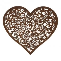 Rustic Scroll Pattern Heart Wall Art