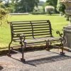 Rustic Wrought Iron “Chatham" Two Seater Garden Bench -Garden Supply Discount Store rustic wrought iron chatham two seater garden bench 11