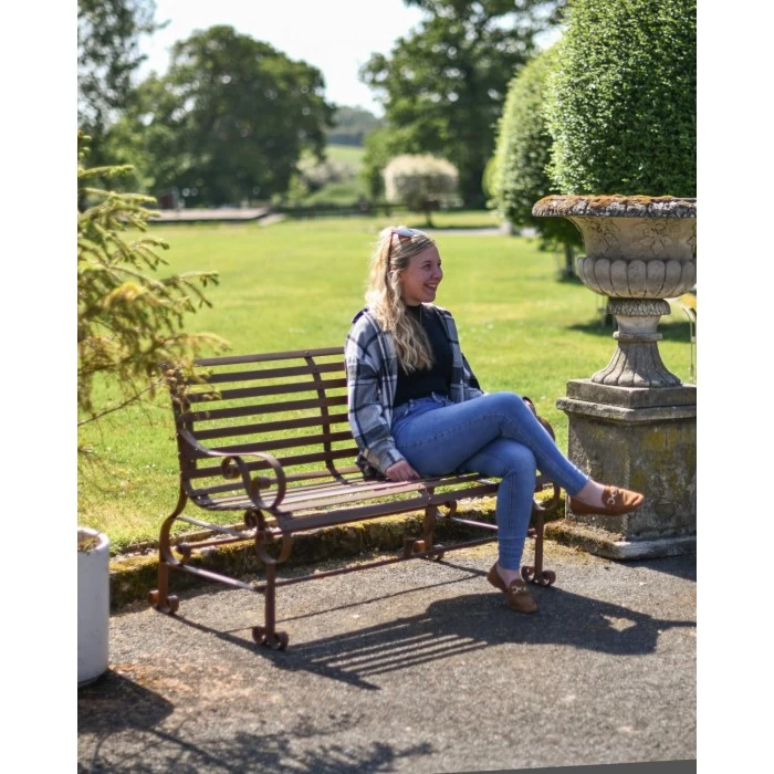 Rustic Wrought Iron “Chatham" Two Seater Garden Bench 4 Rustic Wrought Iron “Chatham" Two Seater Garden Bench - Image 2