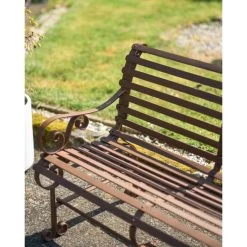 Rustic Wrought Iron “Chatham" Two Seater Garden Bench 15 Rustic Wrought Iron “Chatham" Two Seater Garden Bench -Garden Supply Discount Store rustic wrought iron chatham two seater garden bench 3