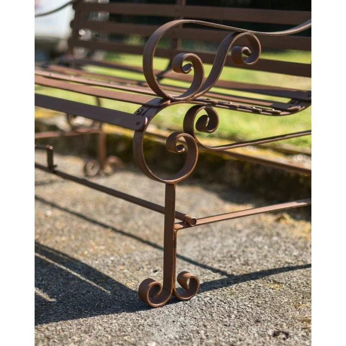 Rustic Wrought Iron “Chatham" Two Seater Garden Bench 8 Rustic Wrought Iron “Chatham" Two Seater Garden Bench - Image 6