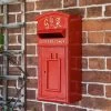 Red & Gold "Goldney" King George Curved Roof Post Box -Garden Supply Discount Store sani130 r s 2