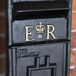 Black & Gold "Newland" Elizabeth Regina Post Box -Garden Supply Discount Store sani135 blk s 2