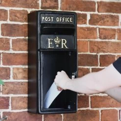 Black & Gold "Newland" Elizabeth Regina Post Box -Garden Supply Discount Store sani135 blk s 5