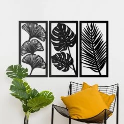 Tropical Leaf Wall Art- Set Of Three 9 Tropical Leaf Wall Art- Set Of Three -Garden Supply Discount Store set of 3 tropical leaf wall art 2