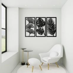 Tropical Leaf Wall Art- Set Of Three 8 Tropical Leaf Wall Art- Set Of Three -Garden Supply Discount Store set of 3 tropical leaf wall art 4