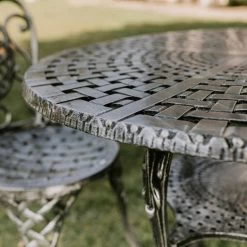 Antique Silver "Wentworth" Two Seater Dining Set -Garden Supply Discount Store sg005 sil 5