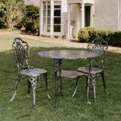 Antique Silver "Wentworth" Two Seater Dining Set -Garden Supply Discount Store sg005 sil 2