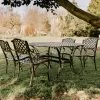 Brushed Gold "Chigwell" Oval Six Seater Table & Chair Set -Garden Supply Discount Store sg008 blk gld 5