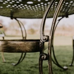 Brushed Gold "Chigwell" Oval Six Seater Table & Chair Set -Garden Supply Discount Store sg008 blk gld 11