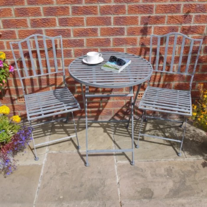 "Shabby Chic" Grey Two Seat Table Set 3 "Shabby Chic" Grey Two Seat Table Set