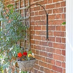 ’Shepherds Crook’ Hanging Basket Wall Bracket - Black -Garden Supply Discount Store shepherds crook hanging basket wall bracket black 3