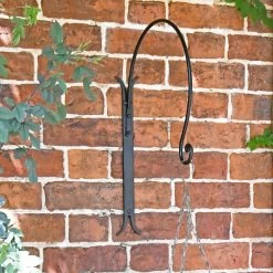 ’Shepherds Crook’ Hanging Basket Wall Bracket - Black -Garden Supply Discount Store shepherds crook hanging basket wall bracket black 4